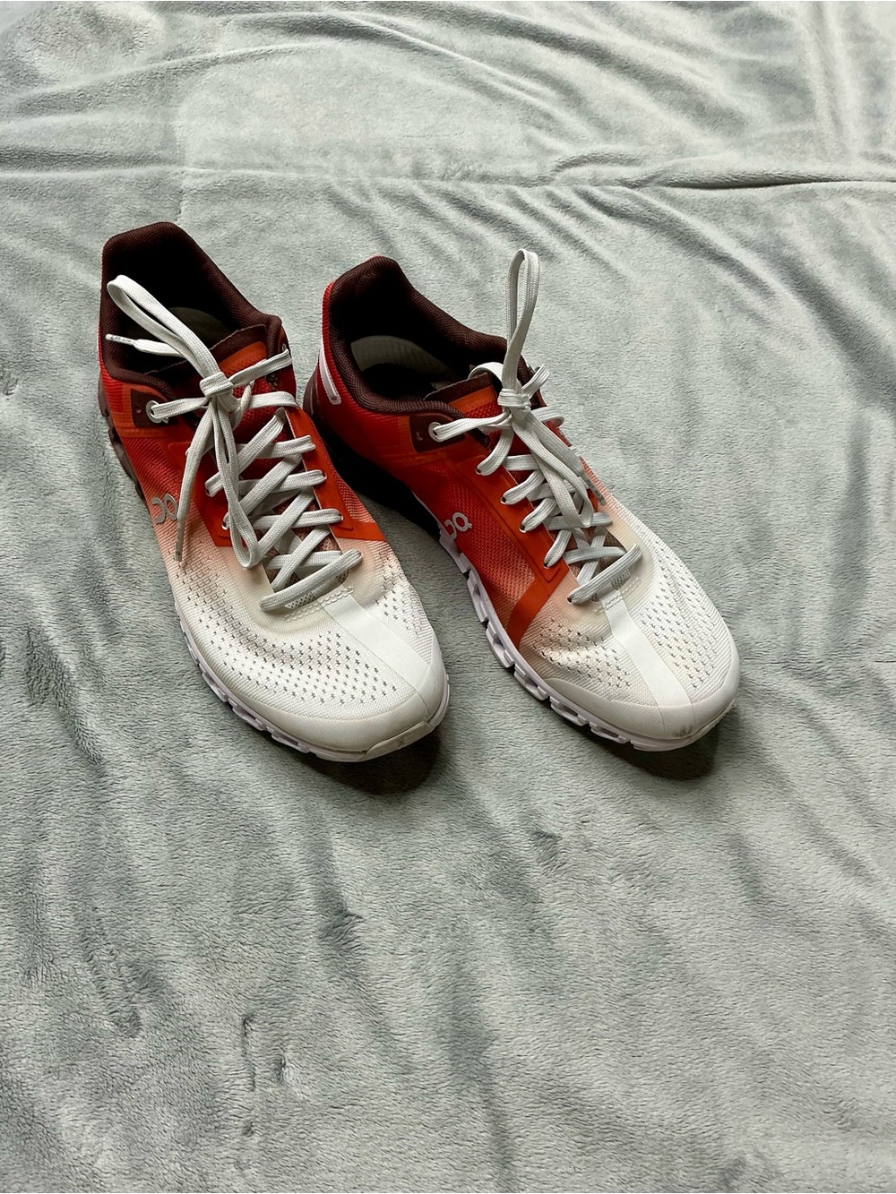 On Running Women's White and Orange Gradient Running Shoes